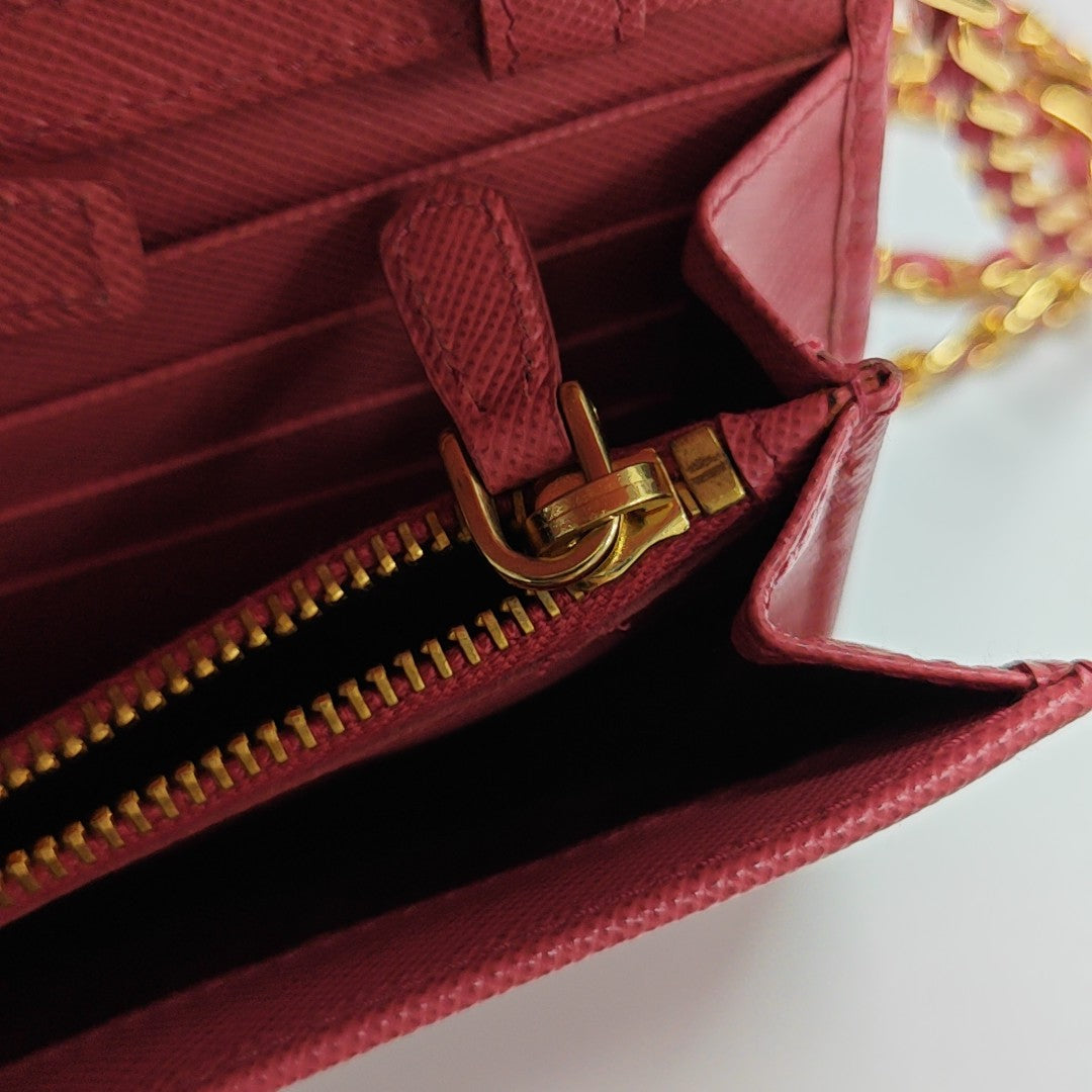 Saffiano Calfskin Shoulder Bag Pink