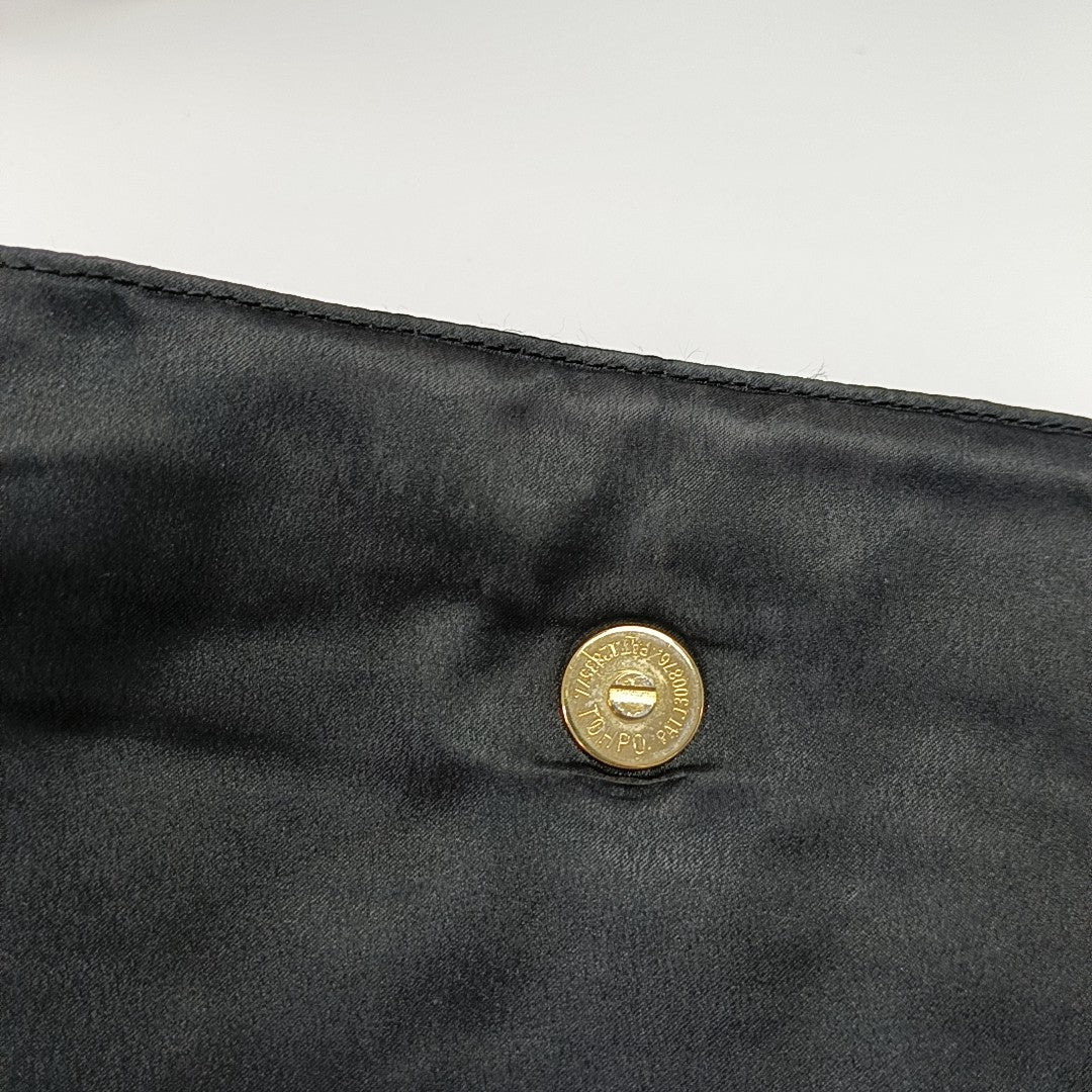 Bolso de mano de nailon negro