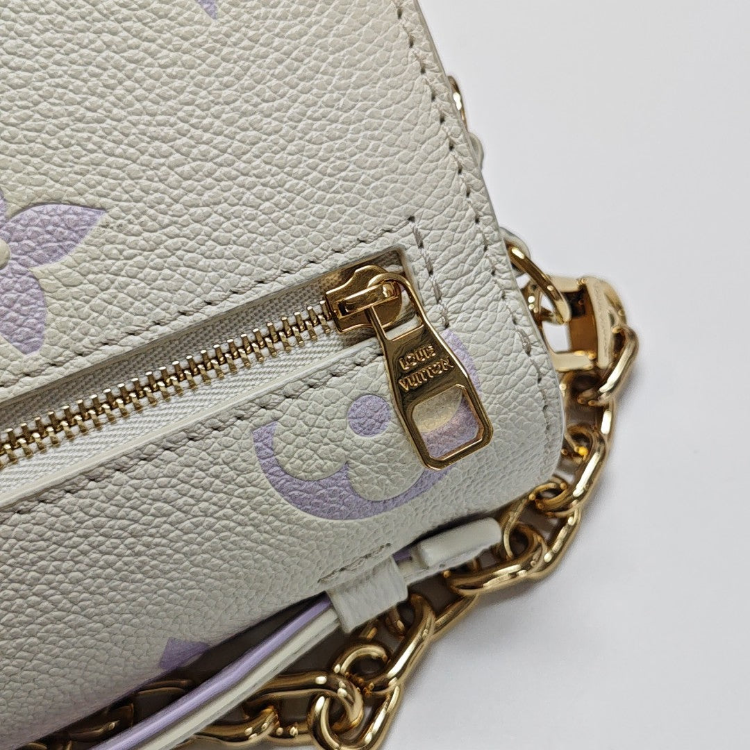 MÉTIS EAST WEST Monogram Calfskin White