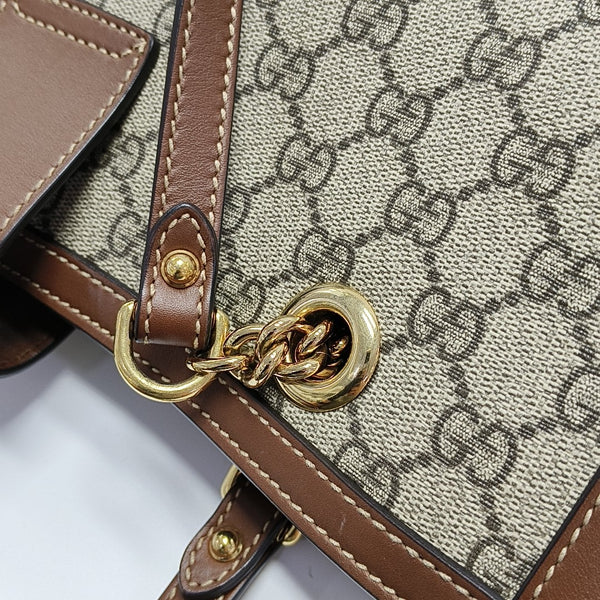 Padlock Medium Monogram Coated Canvas Beige