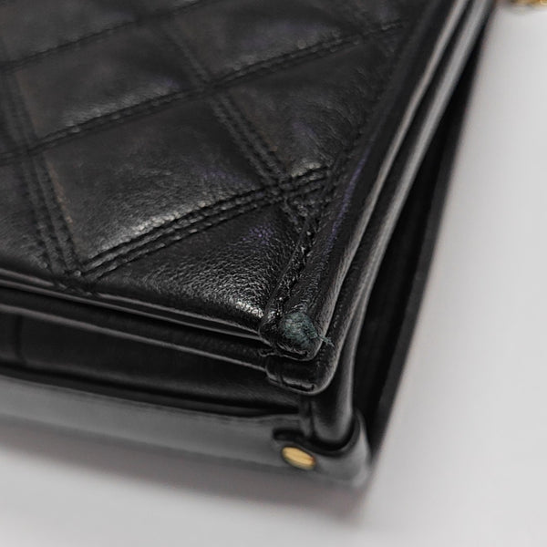 BECKY Small Quilted Lambskin Black