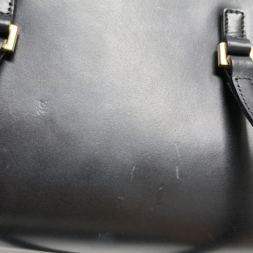 Calfskin Top Handle Bag Black