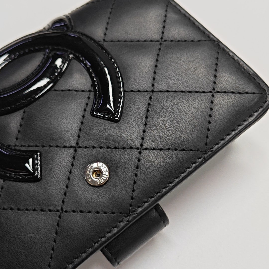 CAMBON Quilted Calfskin Black Wallet