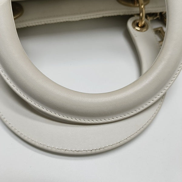Lady D-Lite Medium Cannage Fabric White