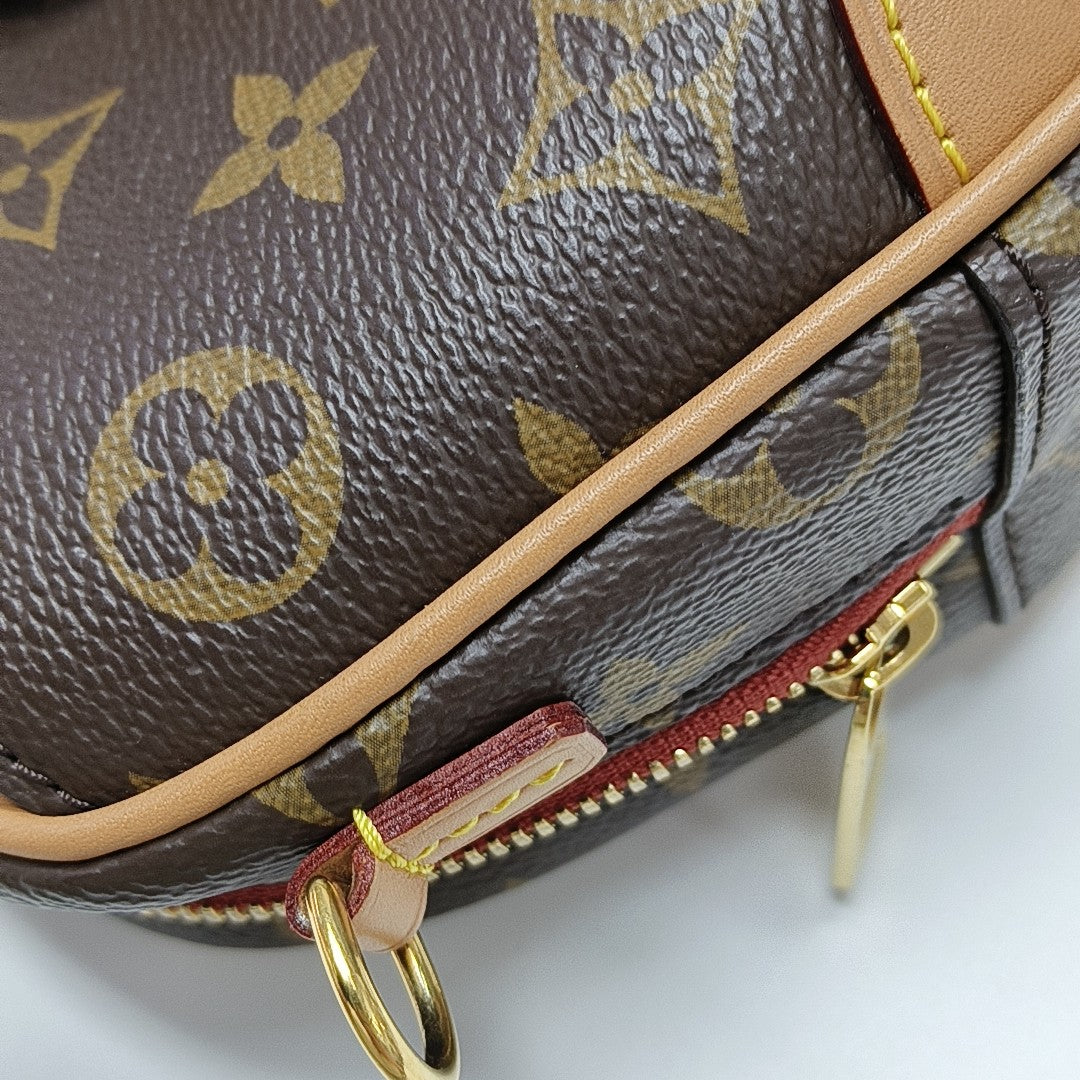 DEAUVILLE Mini Monogram Coated Canvas Brown
