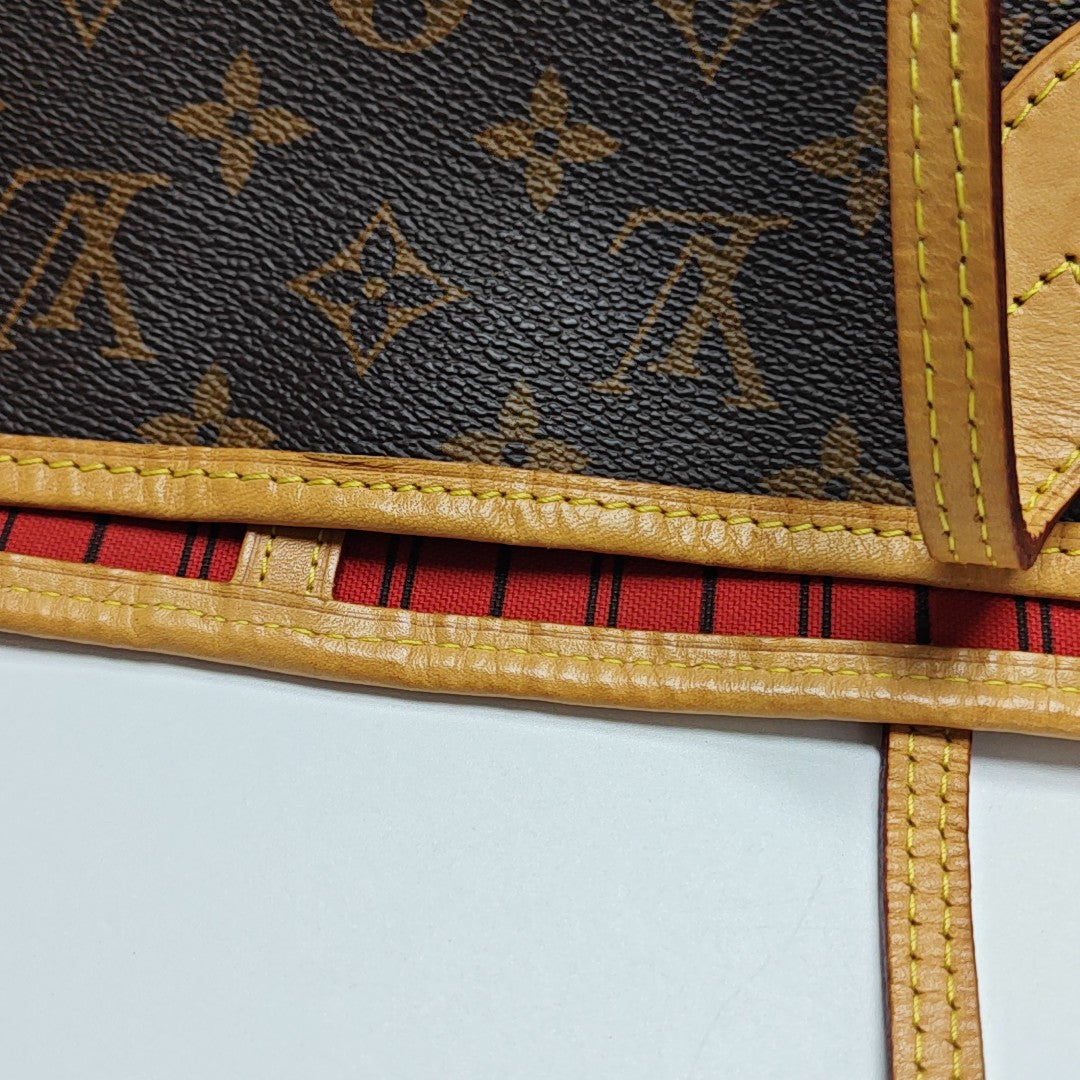 NEVERFULL MM Monogram Coated Canvas Brown