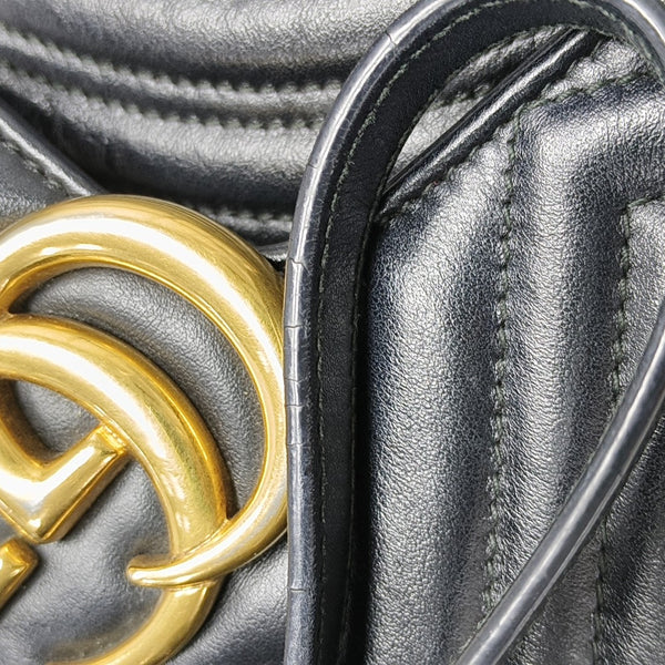 GG Marmont Medium Quilted Calfskin Black