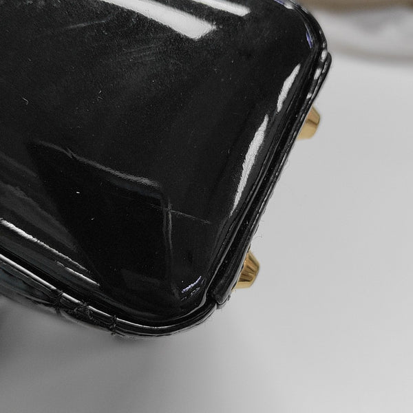 Lady Dior Mini Cannage Patent Leather Black