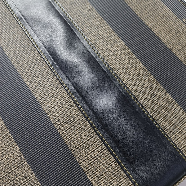 Coated Canvas Top Handle Bag Brown