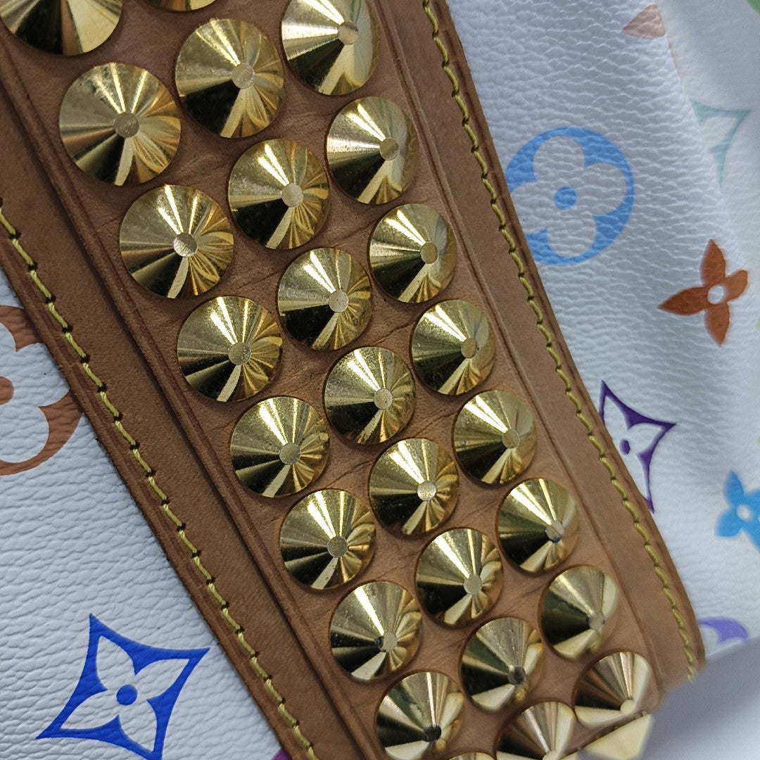COURTNEY MM Monogram Coated Canvas White