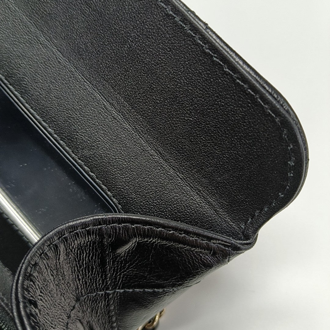 Quilted Calfskin Shoulder Bag Black