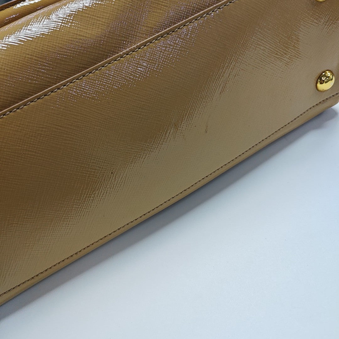 Saffiano Calfskin Top Handle Bag Beige