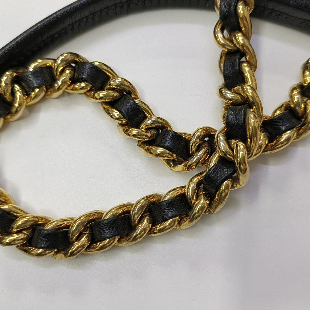Chain Tote Quilted Nylon Black