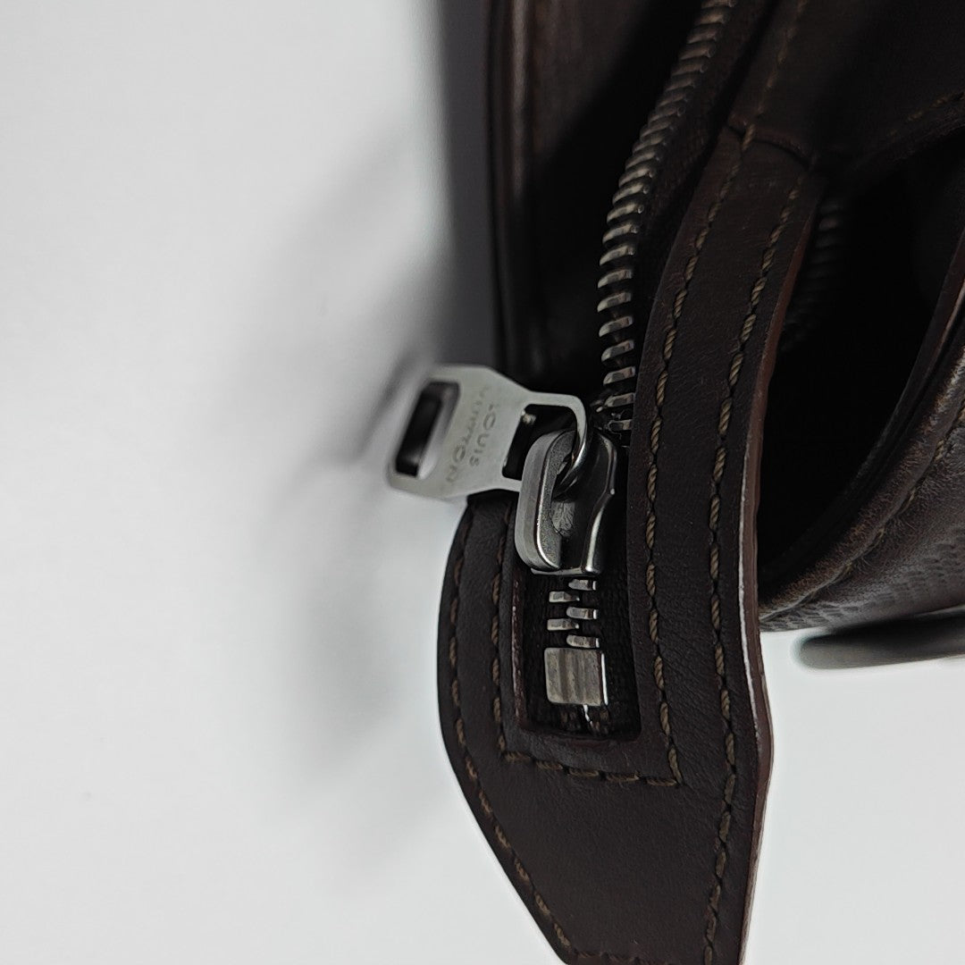 TADAO PM Damier Ebene Calfskin Brown