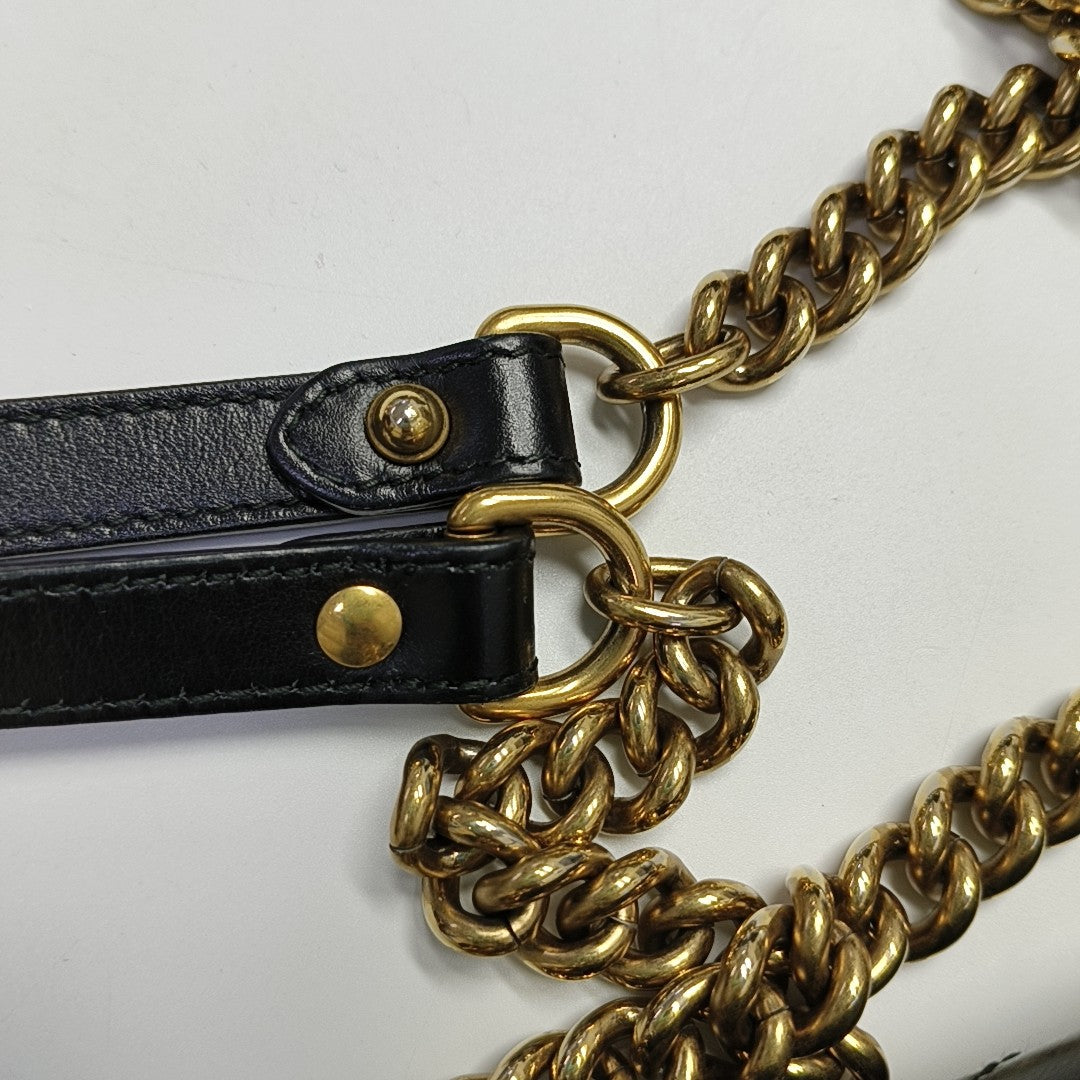 GG Marmont Small Quilted Calfskin Black