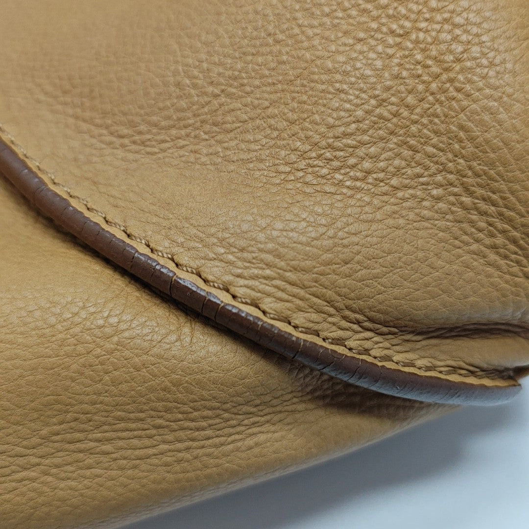 Calfskin Top Handle Bag Brown