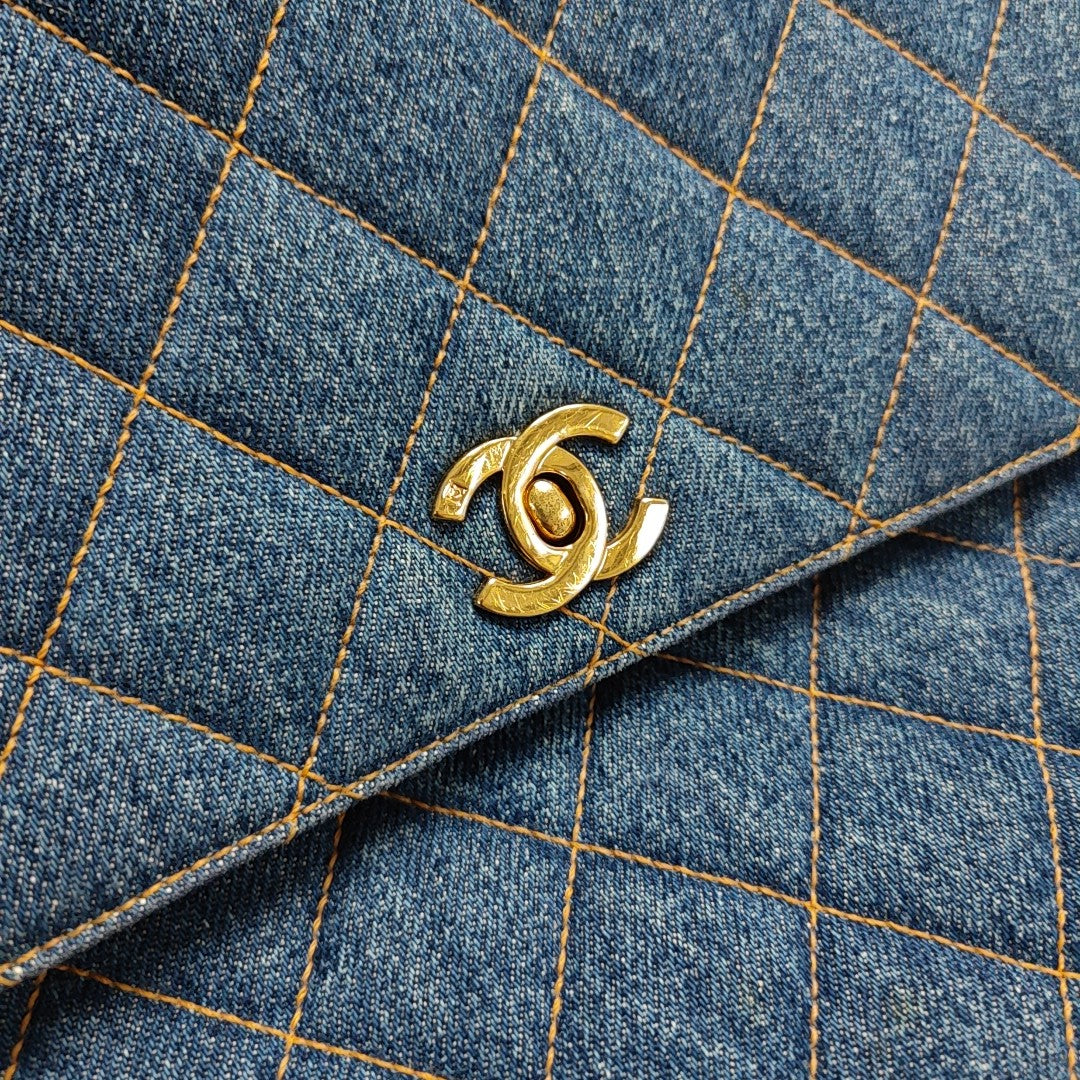VINTAGE KELLY Quilted Denim Blue