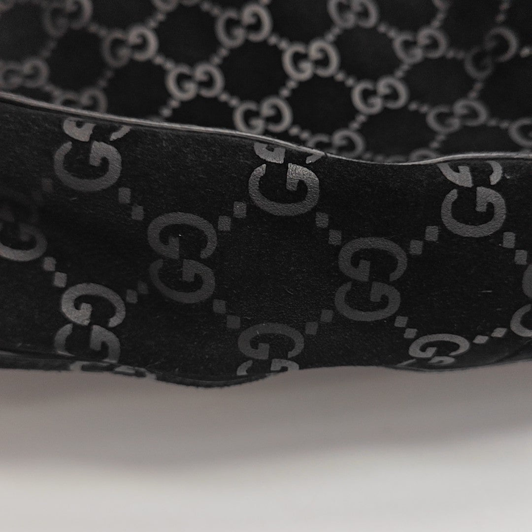 Monogram Suede Shoulder Bag Black