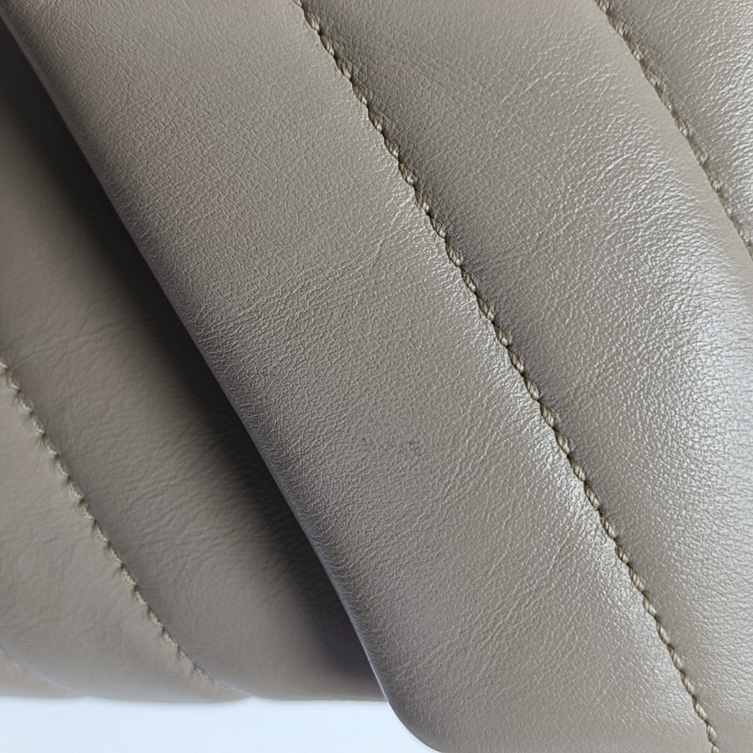 LOULOU Extra Small Chevron Calfskin Beige
