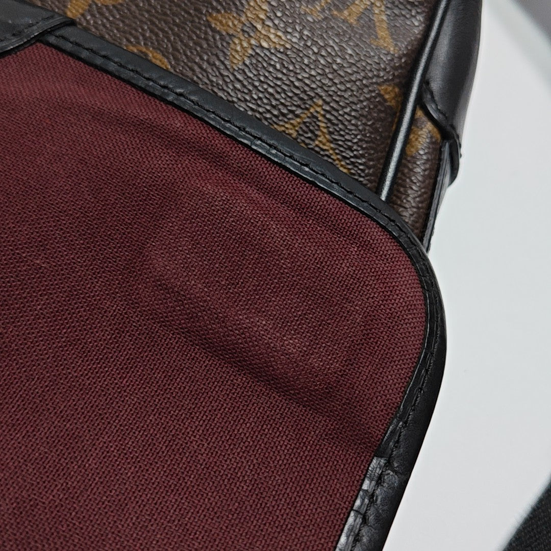 BASS MM Monogram Coated Canvas Brown