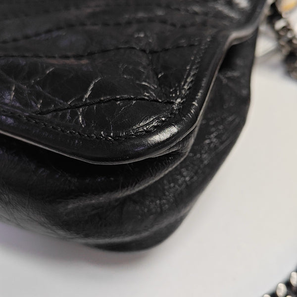 NIKI Medium Chevron Calfskin Black