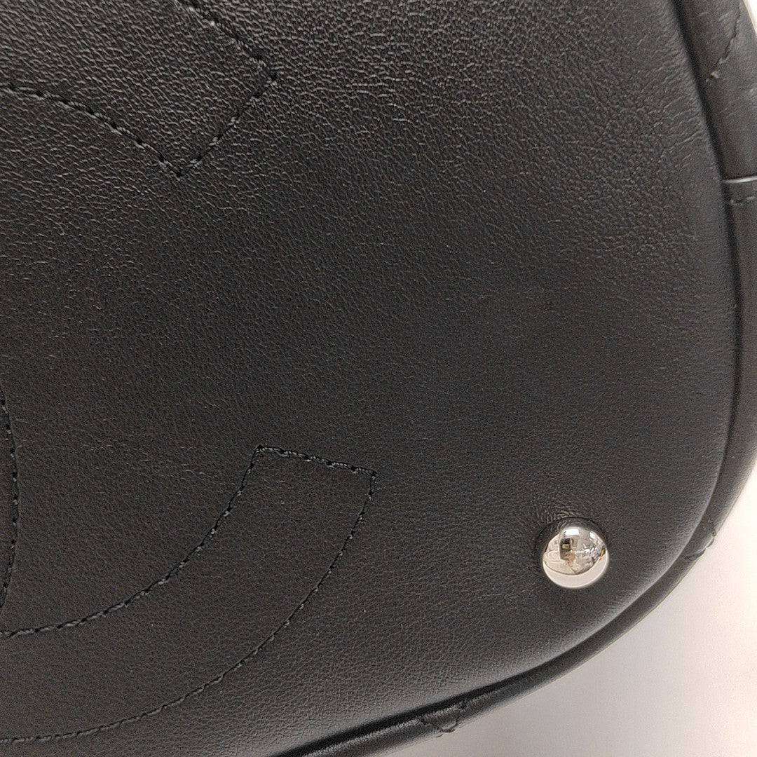 Quilted Calfskin Bucket Bag Black