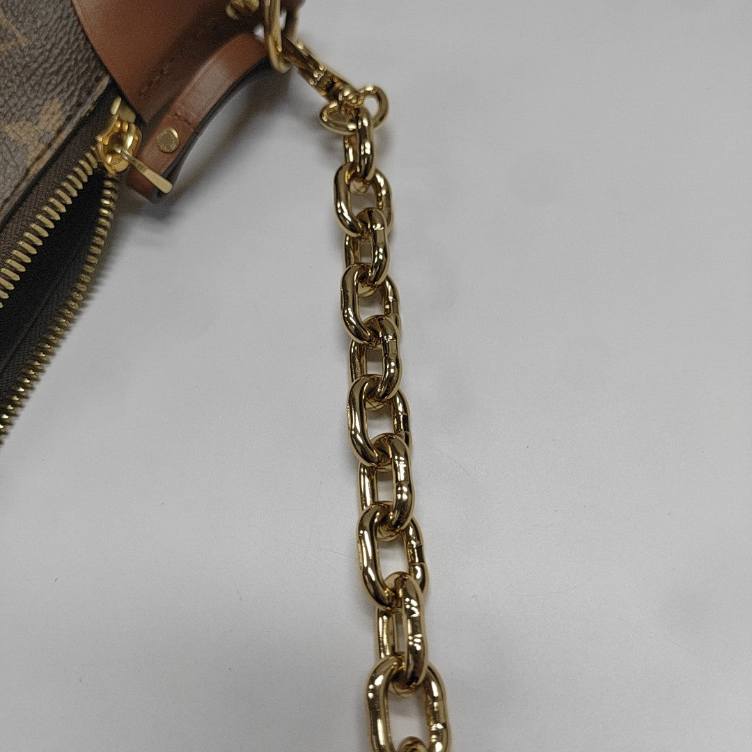 LOOP HOBO Monogram Coated Canvas Brown