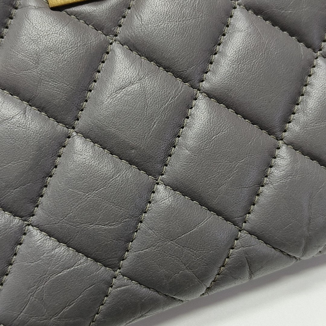 2.55 224 Quilted Calfskin Gray Wallet