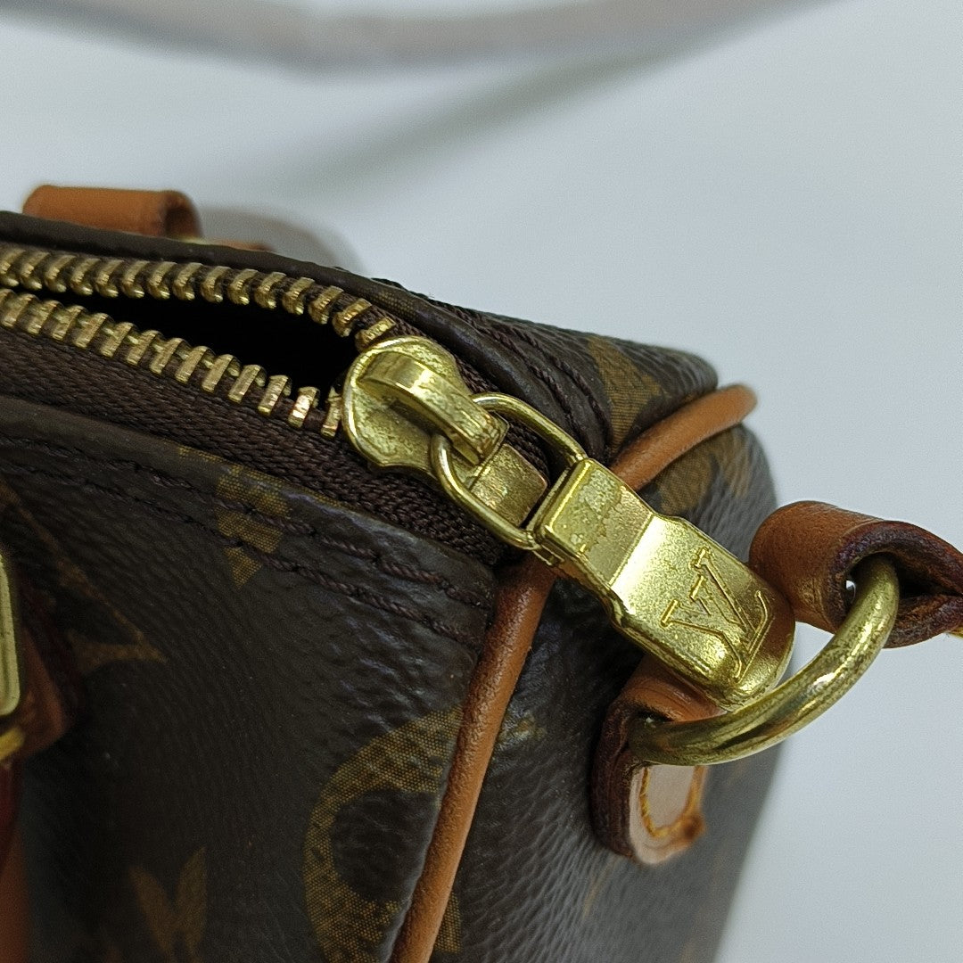 SPEEDY Nano Monogram Coated Canvas Brown
