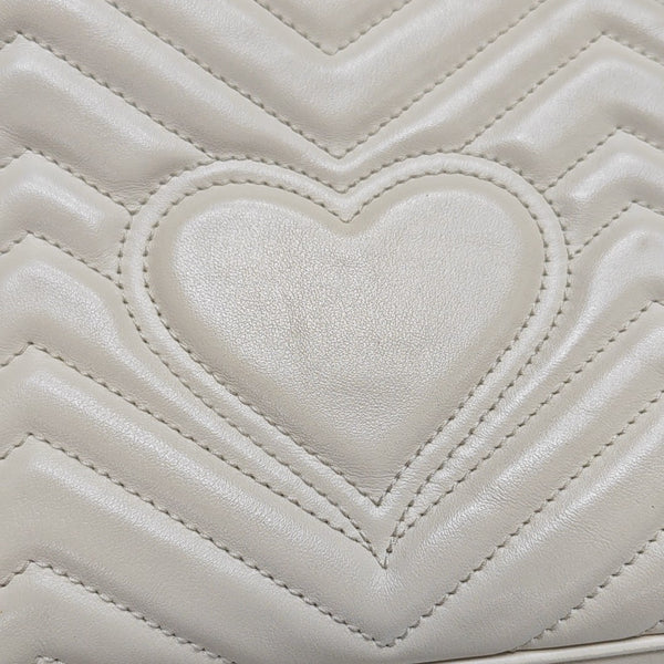 GG Marmont Medium Quilted Calfskin White