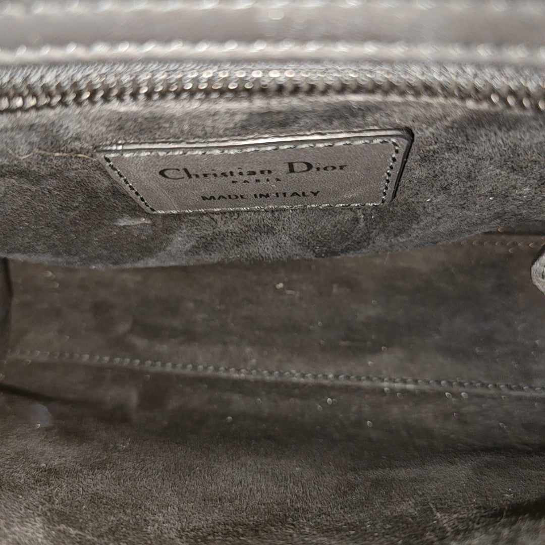 Lady Dior Mini Cannage Calfskin Black