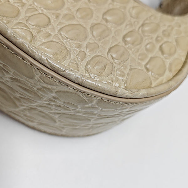 Leather Top Handle Bag Beige
