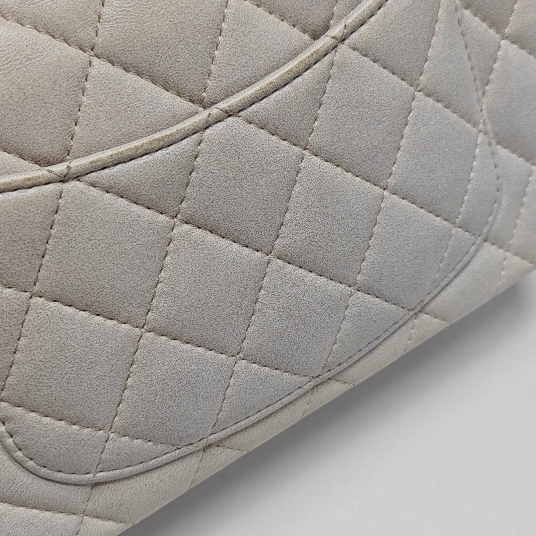 Quilted Lambskin Shoulder Bag White