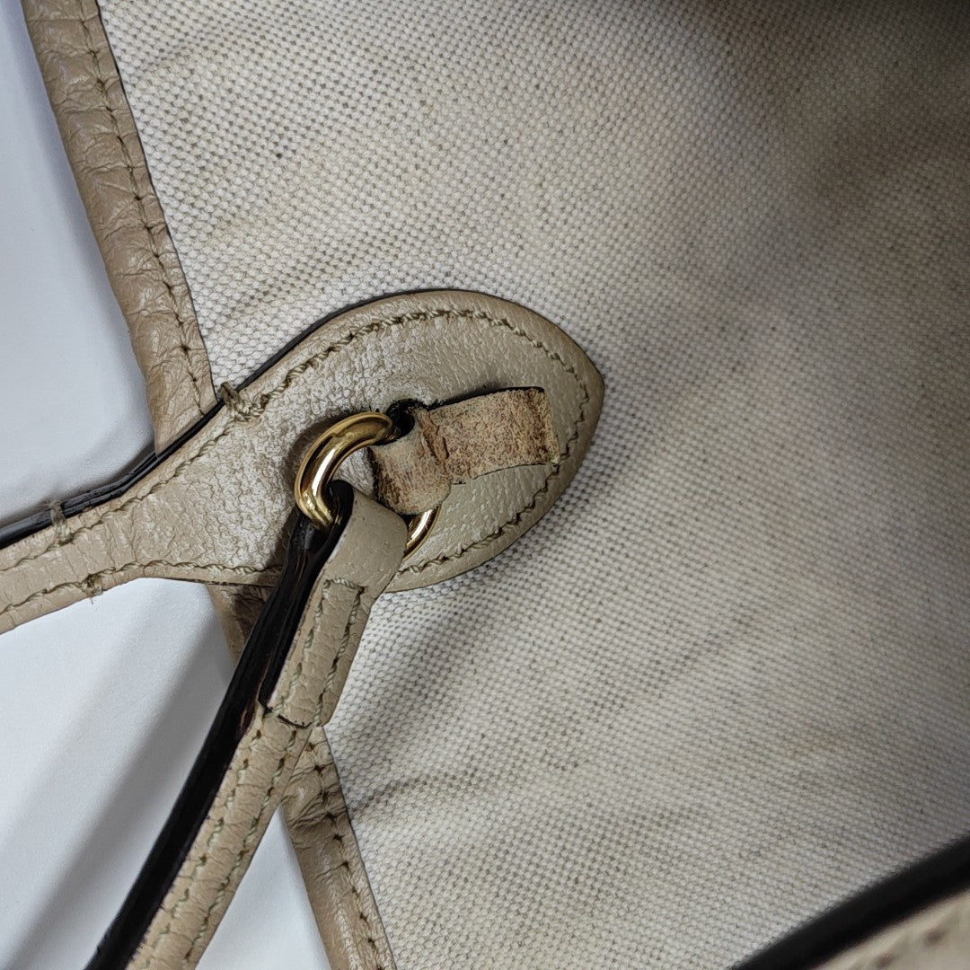 Ophidia Medium Monogram Coated Canvas Beige