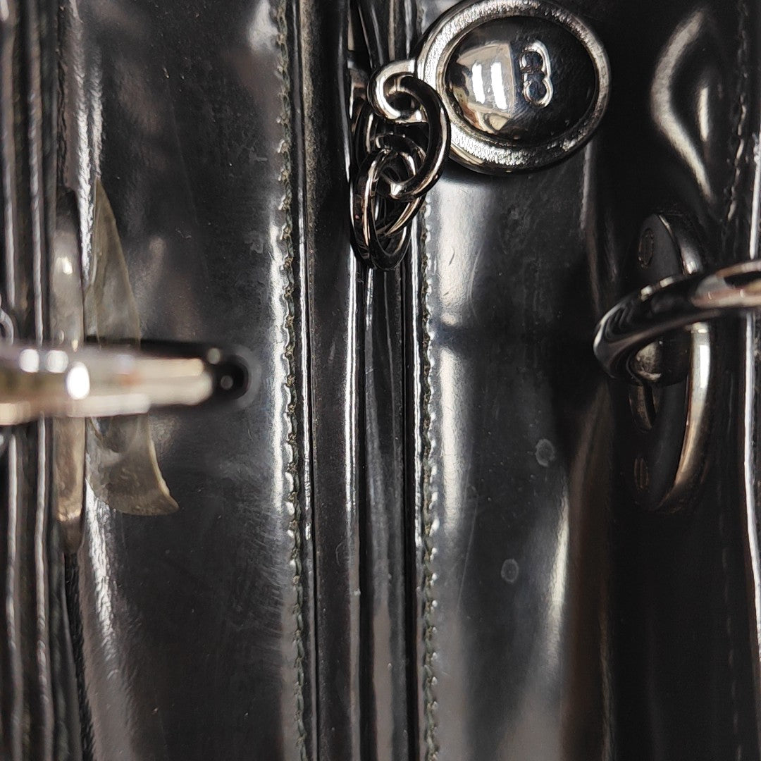Lady Dior Medium Patent Leather Black
