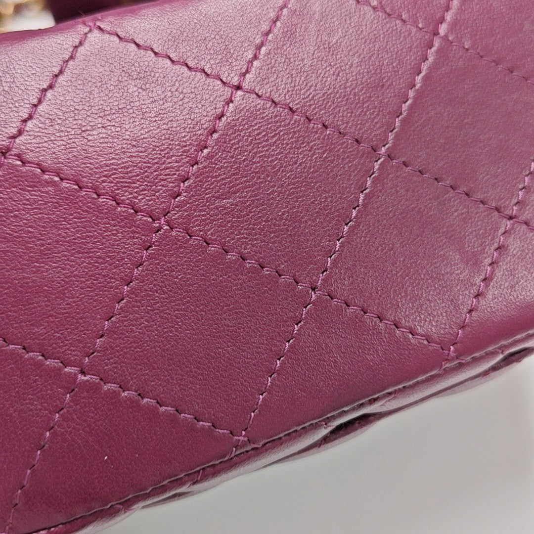 CLASSIC FLAP Mini Quilted Lambskin Purple