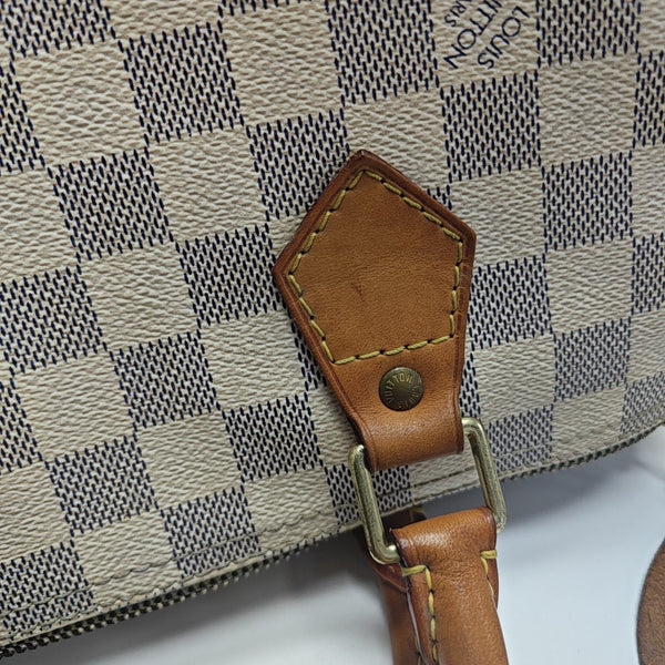 SPEEDY 30 Damier Azur Coated Canvas White