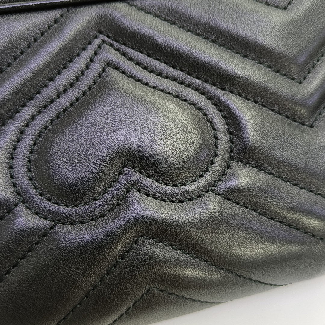 GG Marmont Mini Quilted Calfskin Black