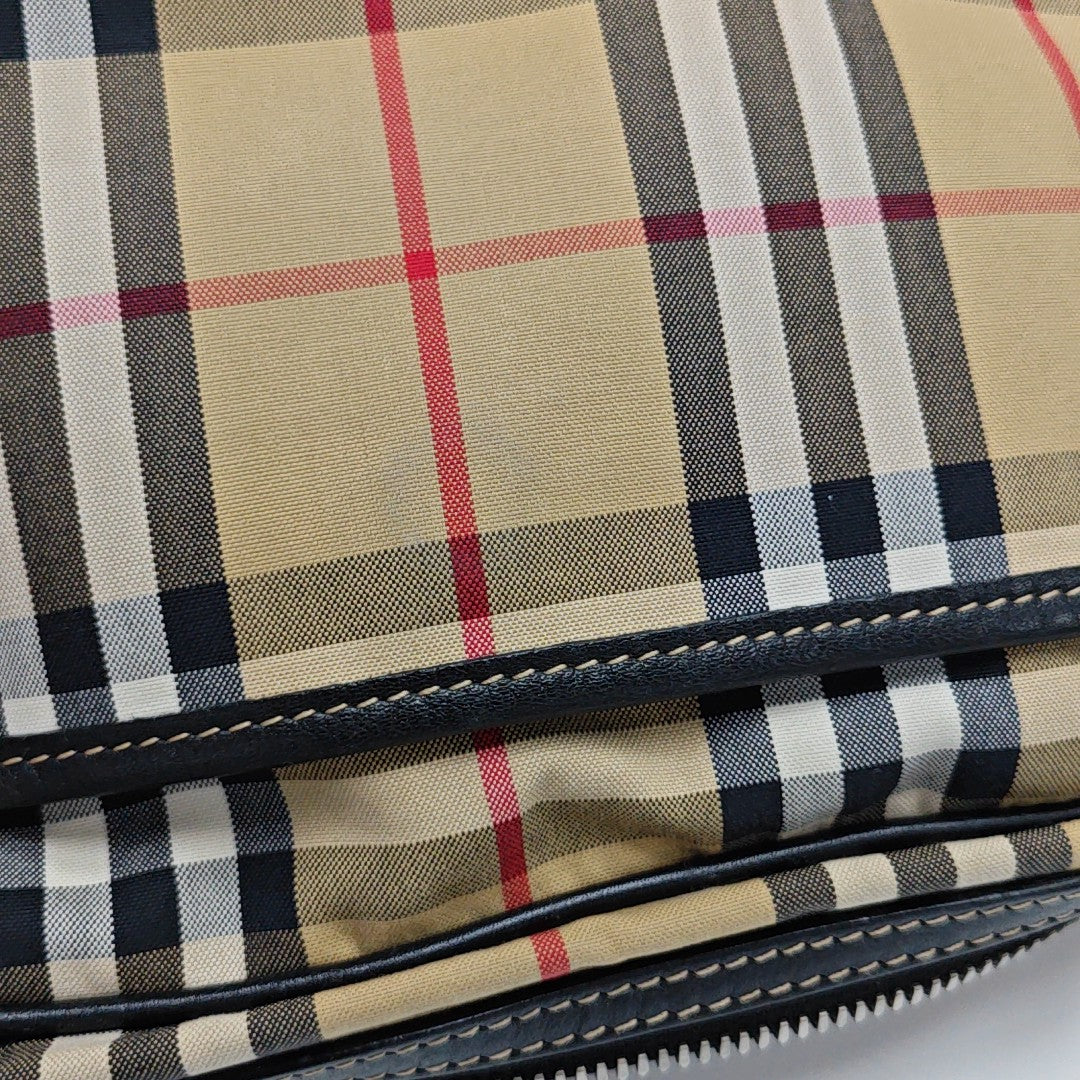 Bolso de hombro de lona pequeño beige