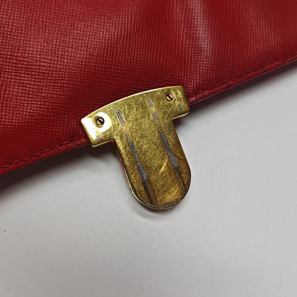 Quilted Nylon Shoulder Bag Red