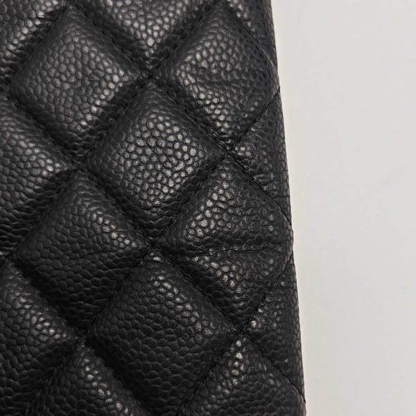 Quilted Grained Calfskin Clutch Black