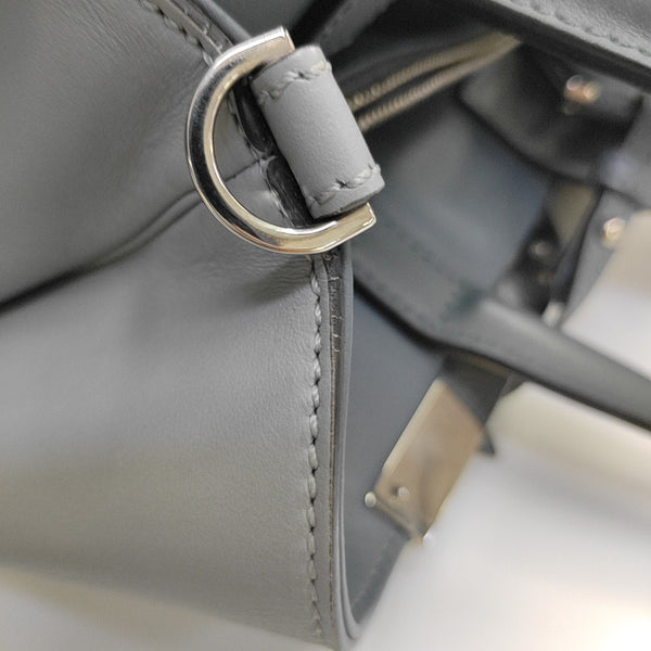 Leather Tote Bag Blue