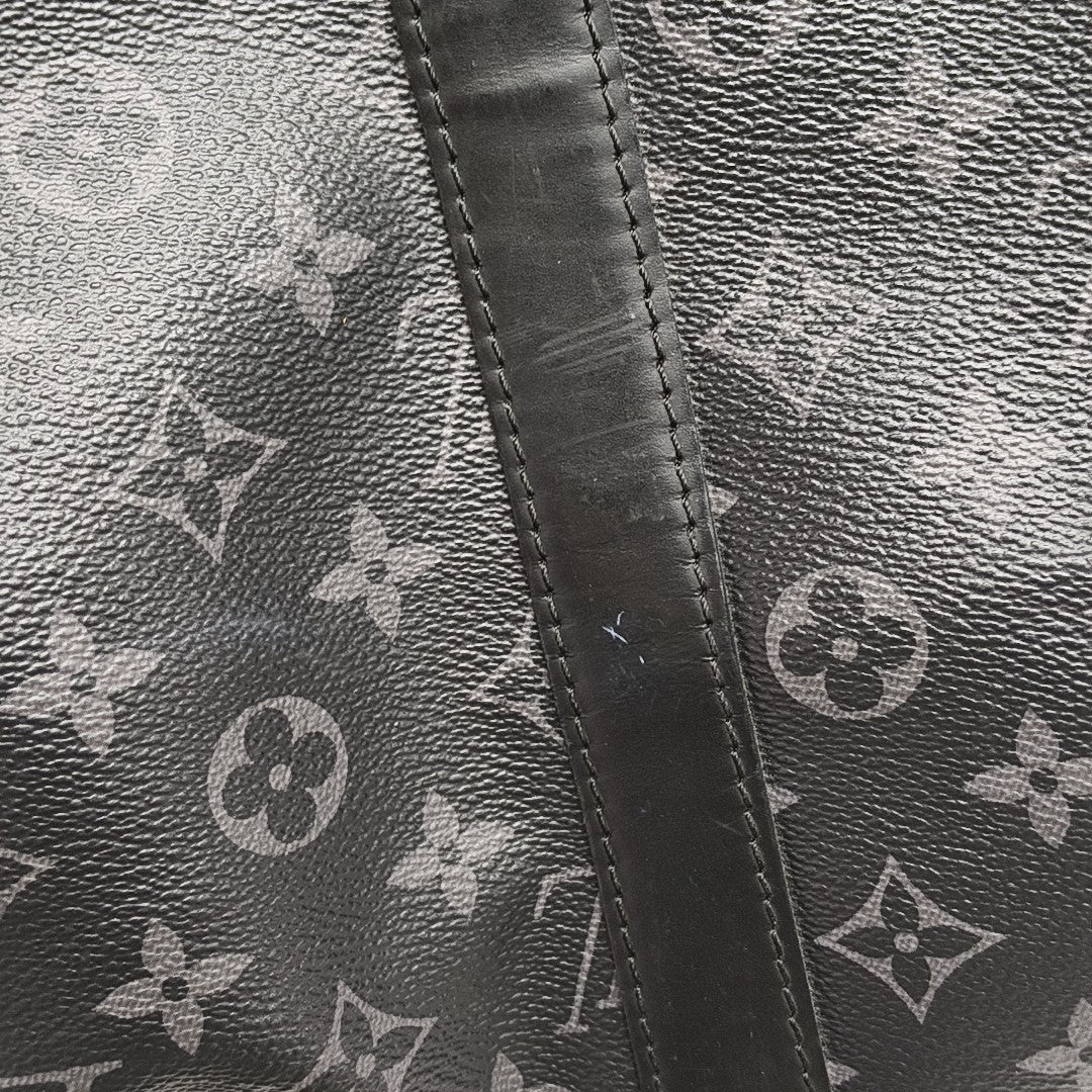 KEEPALL 55 Monogram Coated Canvas Black