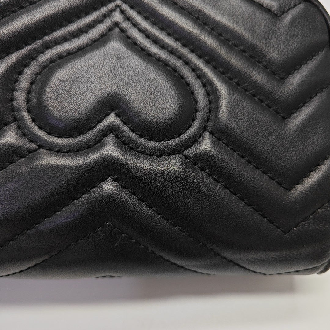 GG Marmont Mini Quilted Calfskin Black