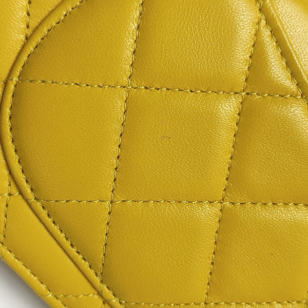 Quilted Lambskin Wallet Yellow