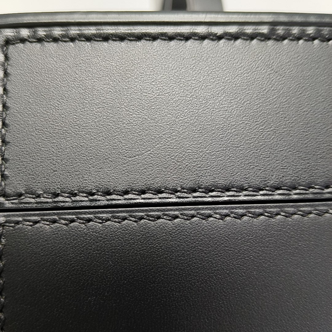 Calfskin Top Handle Bag Black