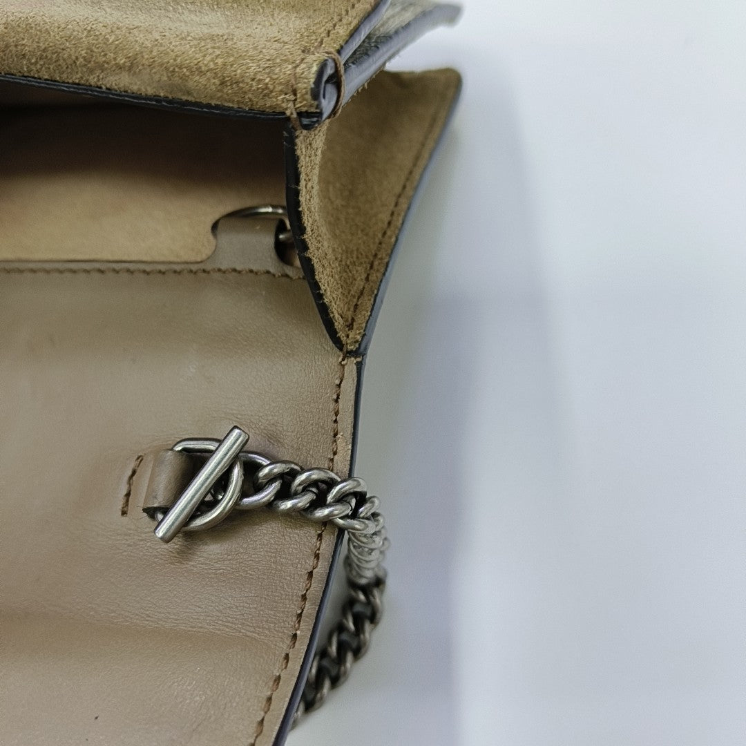 Dionysus Super Mini Monogram Coated Canvas Beige