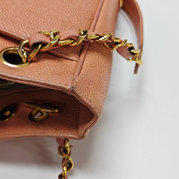 Grained Calfskin Tote Bag Pink