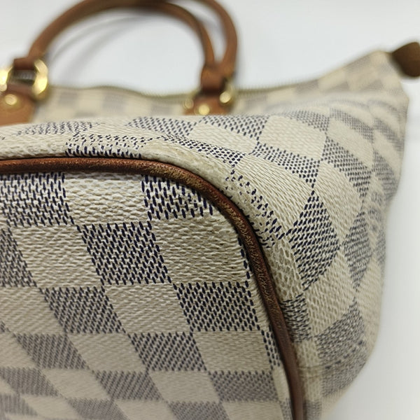 SALEYA PM Damier Azur Coated Canvas White