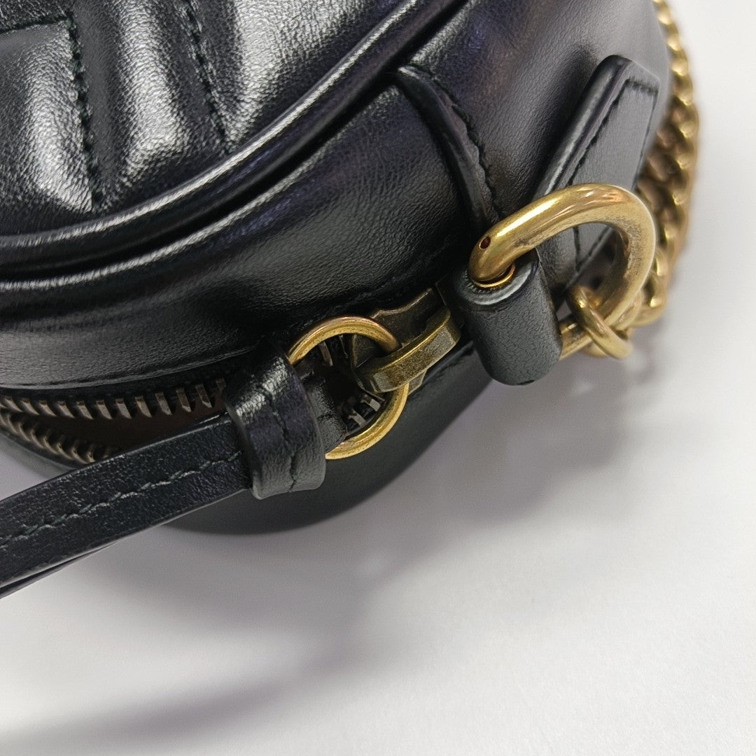 GG Marmont Mini Quilted Calfskin Black